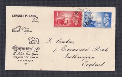 CHANNEL ISLANDS 1948 ‘LIBERATION FROM GERMANS’ CACHETED FIRST DAY COVER GUERNSEY