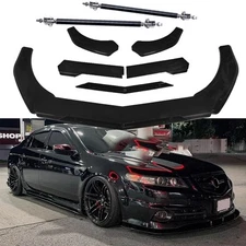 Front Bumper Lip Splitter Spoiler Glossy Black Body Kit For Acura TL TLX ILX