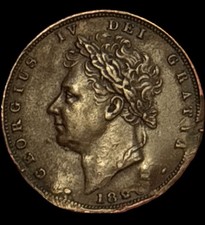 1826-9 George IV 1 Farthing Vintage Coin