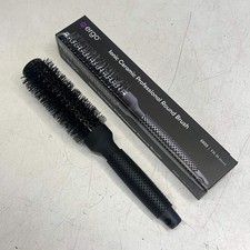 ERGO Ionic Ceramic Professional Round Brush W/ Long Handle Black ER33 1-1/4"