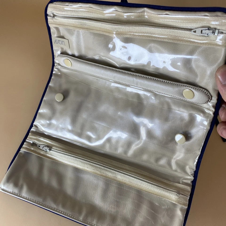 Avon Travel Roll Up Cosmetic Bag Navy Blue - Image 4 of 4