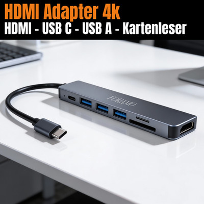 HDMI 4K USB-C 3.0 HUB Multiport Adapter SD TF Kartenleser Typ C Stick Docking