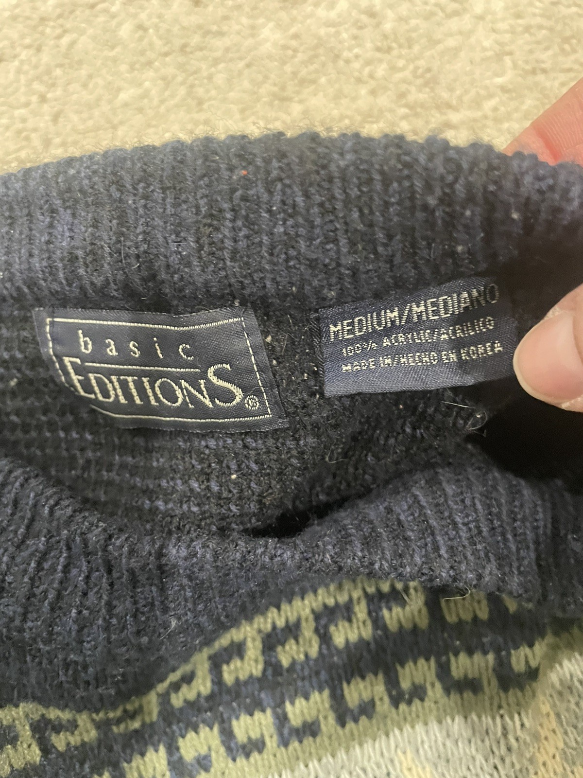 Vintage Basic Editions Men Medium Long Sleeve Kni… - image 3