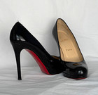 Vintage Christian Louboutin Black Patent Leather Platform Pump Red Sole US 8.5 — photo 1