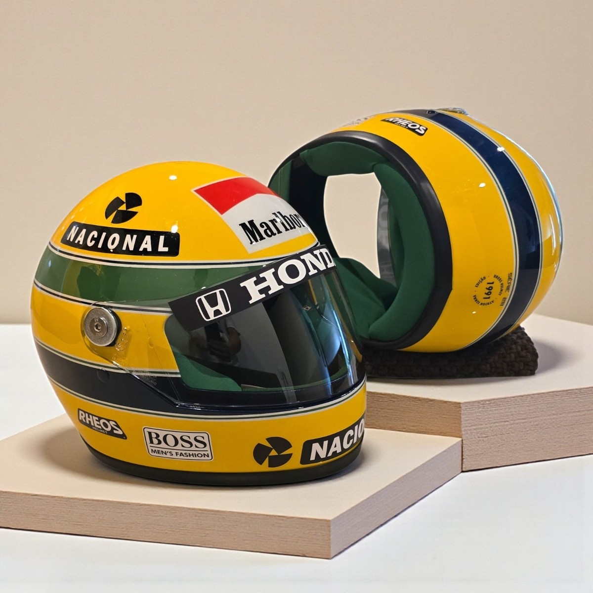 Ayrton Senna 1991 Helmet - 1:1 Scale - Homologated for use (DOT