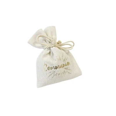 4 SACHETS TOILE JUTE COMMUNION DORÉ - Photo 1/3