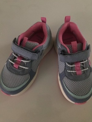 Munchkin Stride Rite Toddler Girls Becker Athletic Sneaker Shoe Pink Grey-Sz 9