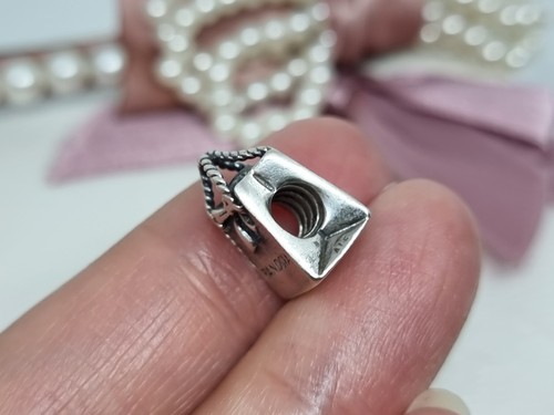Genuine Pandora Silver Shopping Bag Handbag Charm 💕 S925 ALE R33 - Imagen 4 de 6