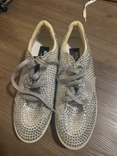 Golden Goose Ball Star Silver Rhinestone Women's Athletic Sneakers