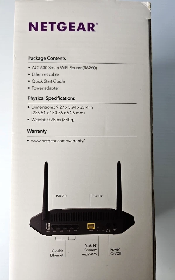 Netgear AC1600 R6260 Smart WiFi Router Dual Band Gigabit Open Box New Old Stock - Image 2 of 4