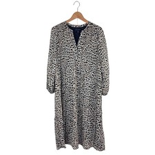 Banana Republic Pleated Midi Dress in Cheetah Print PXS