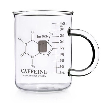 Caffeine Beaker Mug, Caffeine Molecule Mug - Chemistry Mug 16 oz Borosilicate...