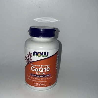NOW Foods CoQ10 600 MG | 60 Capsules | Exp 04/2030 | Coenzyme  Q10