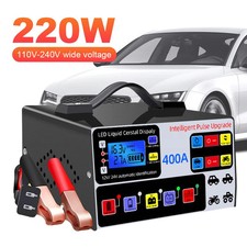 400A Smart Battery Charger LCD Display Car Battery Charger 12/24V Pulse Repair
