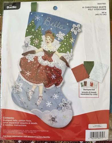 Bucilla A Christmas Skate Felt Stocking Kit