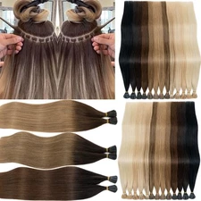 Stick I-Tip Real Remy Human Hair Extensions Pre Bonded Ombre Keratin Cold Fusion