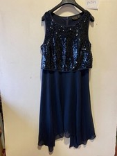 BON PRIX Overlay Sequin Maxi Dress in Midnight Blue Plus Size UK 18 (ph549)