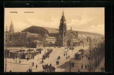 Ansichtskarte Hamburg-St.Georg, Hauptbahnhof im Sonnenschein 