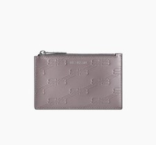 Balenciaga . Embossed Monogram Long Coin And Card Holder In Box Grey NEW