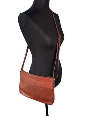 Margot Leather Crossbody Bag Adjustable Strap Brown Medium Boho