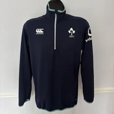 Mens Canterbury Top Shirt Small S IRFU Ireland Rugby 1/4 Zip  Long Sleeve