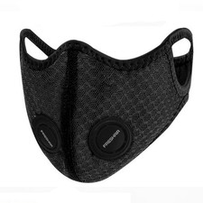 Polyester Black Mask with Double Black Valve Cycling Outdoor