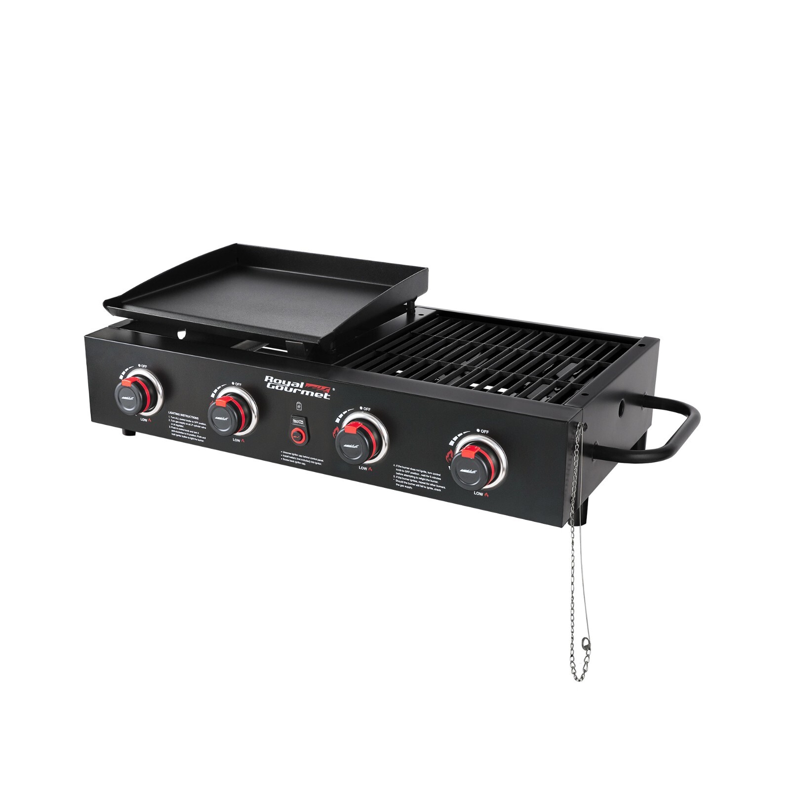 Royal Gourmet 4Burner Grill Griddle Combo Propane Gas Portable