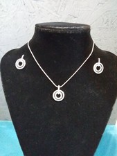 Swarovski set pendant & earrings, silver, crystal set, with box,  certificate 