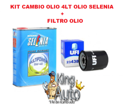 KIT TAGLIANDO FILTRI UFI OLIO SELENIA K 5W40 FIAT PANDA 500 1.4 100HP BENZINA - Foto 13