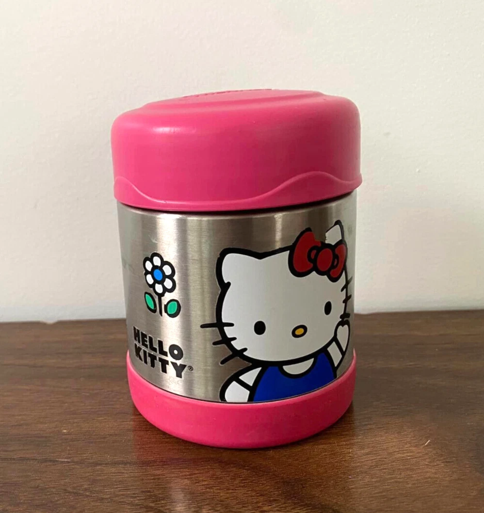 USED Hello Kitty THERMOS FUNTAINER 10 Oz Stainless Steel Pink Food