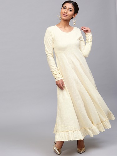 Solid Anarkali Kurta Long Sleeves 