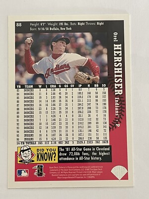 orel hershiser rare baseball card bounty Hershiser, the former Dodgers pitcher known as the Bulldog, makes it known that he wants the one-of-one of himself. And he's made an offer Former Cleveland pitcher issues 'bounty'
