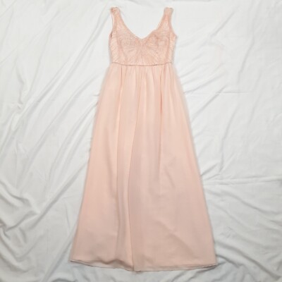 Davids Bridle Womens 0 Maxi Dress Long 32" 53" Pink Beaded Bridesmaid | eBay Davids Bridle Womens 0 Maxi Dress Long 32" 53" Pink Beaded Bridesmaid | eBay