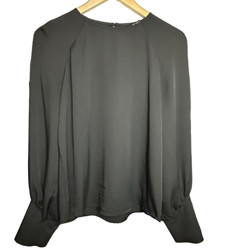 Express Long Sleeve Button Cuff Blouse Black Career Office Women's Size Small