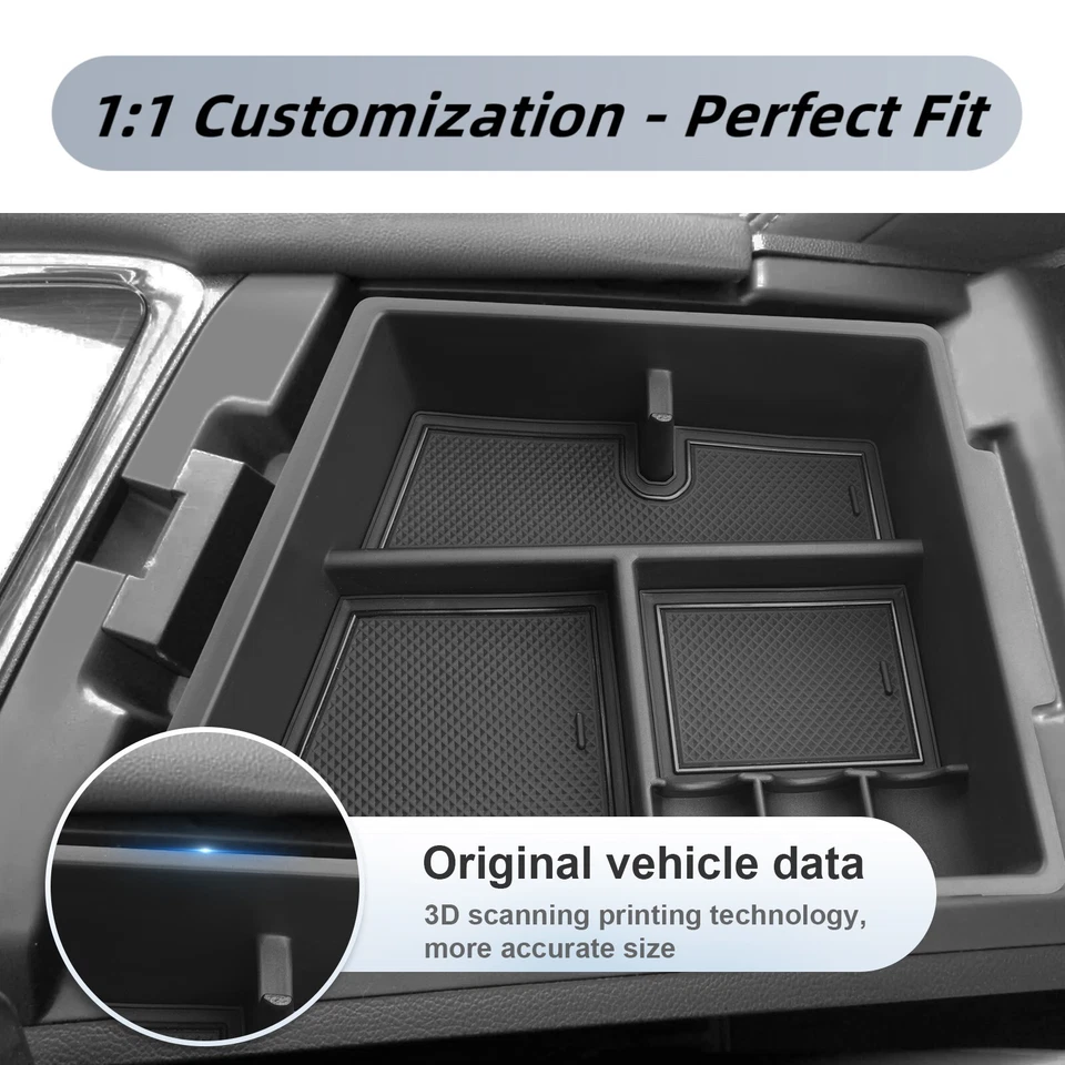Caja organizadora bandeja de almacenamiento reposabrazos central coche RUIYA para Buick Enclave 2018-2024 Foto 4 de 4
