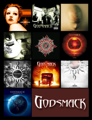 GODSMACK album discography magnet (3.75'' x 4.75'' magnet) lighting up the sky