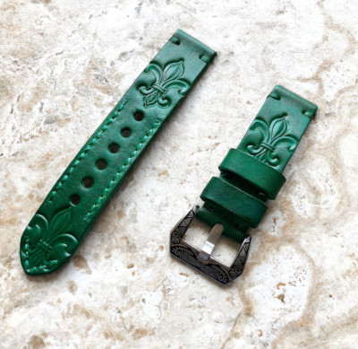 Lilie Geprägte Handgemacht Band Armband für Google Pixel Uhr 4 3 45mm -A22