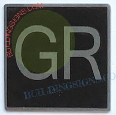 ELEVATOR FLOOR NUMBER GR SIGN- ELEVATOR JAMB PLATE FLOOR-REF24-1027