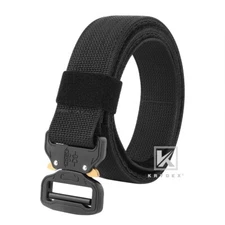 KRYDEX Tactical Belt Rigger Duty Belt Quick Release Double Layers Belt Black