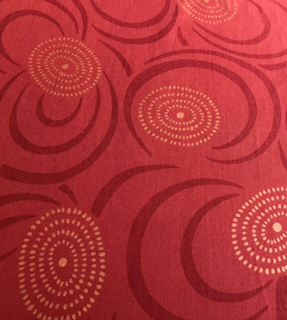 Jonelle Fabric ‘Cabaret’ Burgundy With Gold Abstract Swirl Pattern 68x51cm New