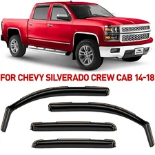 Rain Guards Vent Visors Shade for 2014-2018 Chevrolet (Chevy) Silverado Crew Cab