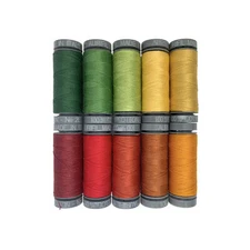 Aurifil Thread Leaves by Sheena Norquay 10 SMALL SPOOLS COTTON 28wt 109yds Each