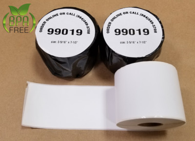 4 Rolls Dymo Compatible Duo 99019 LabelWriter Self-Adhesive White 1-Part Postage