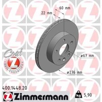 Zimmermann 2X Bremsscheibe Vorne Ø276 Mm InnenbelüFtet FüR Mercedes-Benz Vito