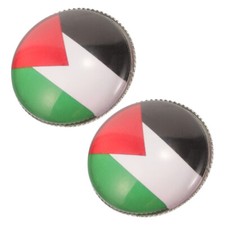 2pcs Palestine Flag Flag Brooch Metal Brooches Pin Men Lapel Pin for Hat