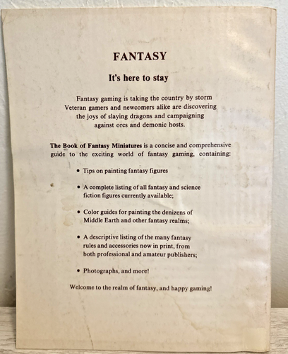 The Book Of Fantasy Miniatures By Ed Konstant 1978 Little Soldier Game  - Picture 2 of 10