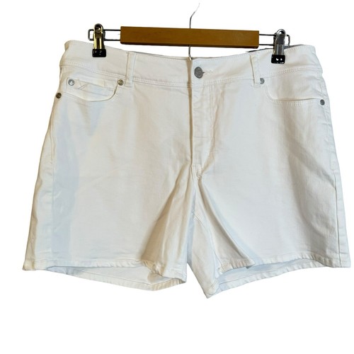 Cato Shorts Größe 14 mittelhoher Bund weiß Denim Schrittlänge Damenshorts - Bild 9 von 12