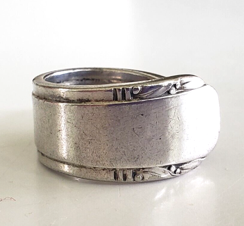 Vintage Silver Tone Plated Flatware Wrap Spoon Ring Size 4 - Picture 2 of 6