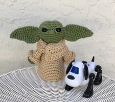 Crochet amigurumi cotton plushes Star Baby Yoda Alien fan children toy 7"/18 cm