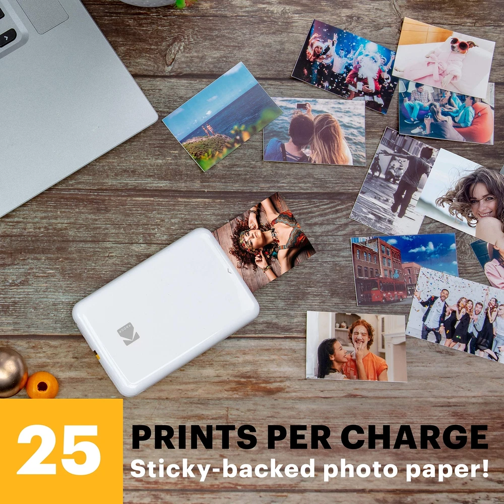 Kodak Step Mobile Instant Photo Printer (White), Portable Zink 2x3" Mini Printer